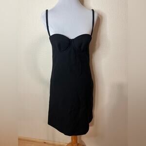 Dolce & Gabbana black bustier babydoll wool mini dresss 42 / US 6